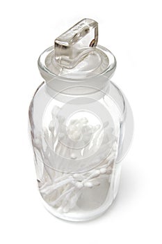 Jar of cotton swabs