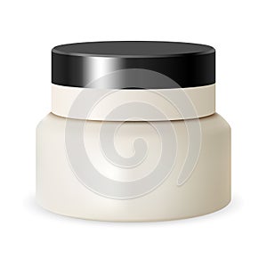 Jar Cream. Whitte Cosmetic Beauty Container. Round