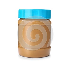 Jar with creamy peanut butter