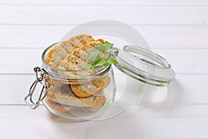 Jar of crispy rusks
