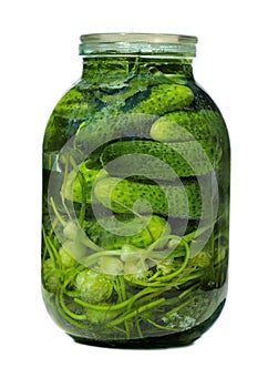 Jar with cucumbers