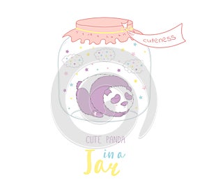 A jar of cuteness panda illustration