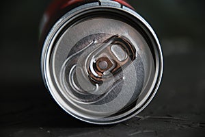 Jar of delicious cold soda drink on a dark background. Feeling cool on a hot summer day