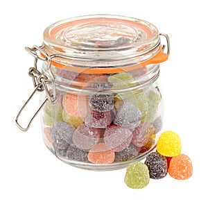 Jar Of Fruit Gum Candy