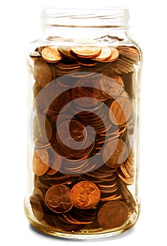 Jar Full Of Us Coins
