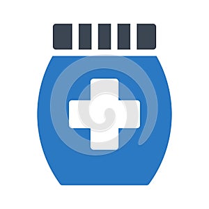 Jar glyph colour vector icon