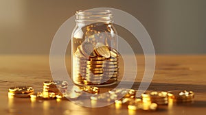 The Jar of Gold Coins.AI generated image