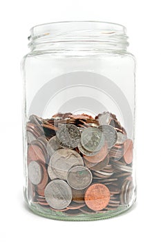 Jar Half Full of Coins