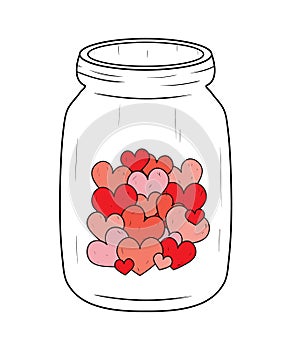 Jar of hearts hand-drawn