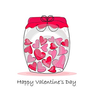 Jar of hearts, i love you written valentine's day greeting card