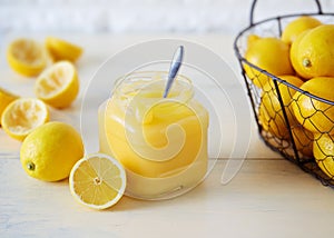 Jar of homemade lemon curd