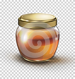 Jar of honey on a transparent background