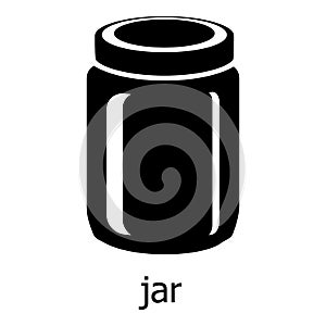 Jar icon, simple black style