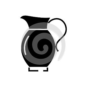 Jar icon, vector illustration, black sign on isolated background