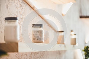 jar with inspiring quote