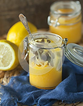 Jar of lemon curd