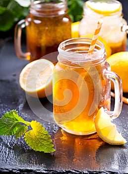 Jar of lemon ice tea