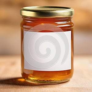 Jar of marmalade, orange jam preserve spread, empty blank generic product packaging mockup