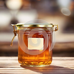 Jar of marmalade, orange jam preserve spread, empty blank generic product packaging mockup