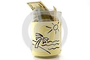 Jar of money for traveling