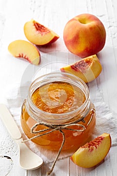 Jar of peach jam