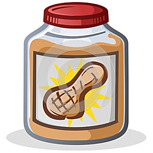 Jar of Peanut Butter Cartoon Illustration