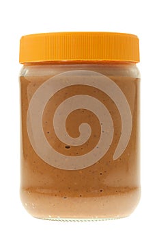 Jar of peanut butter isolated