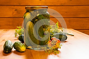 Jar of pickled cucumbers