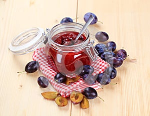 Jar of plum preserve