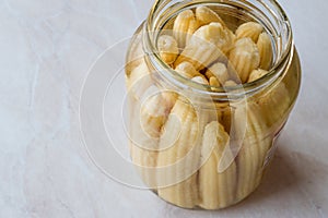 Jar of Preserved Baby Corn Pickle
