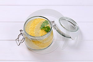 Jar of raw millet