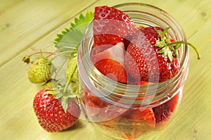 Jar of strawberries