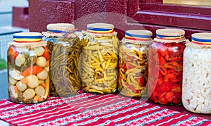 Jar of traditional pickles