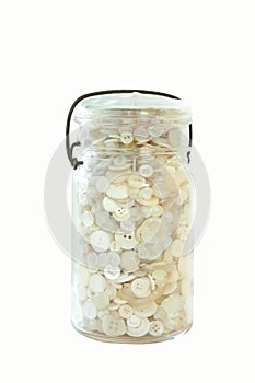 Jar of white buttons