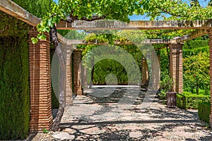 Jardines bajos at Generalife gardens in Granada, Spain