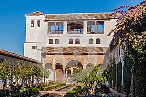 Jardines del Generalife gardens at Alhambra in Granada, Spa photo