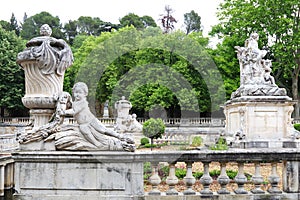Jardins de la Fontaine, marble sculptures, NÃÂ®mes, France photo