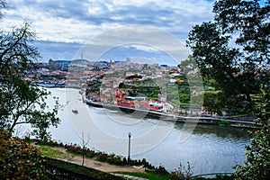 Jardins do Palacio de Cristal, Porto, Portugal, view on Douro River photo