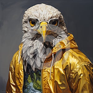 Jared Harbin Gold Jacket Eagle: A Street Style Realism Masterpiece photo
