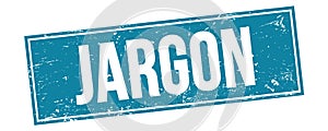 JARGON text on blue grungy rectangle stamp