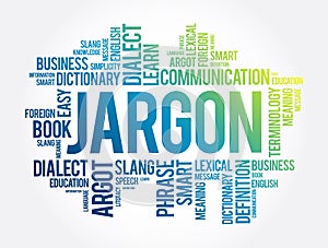 Jargon word cloud collage, education concept background
