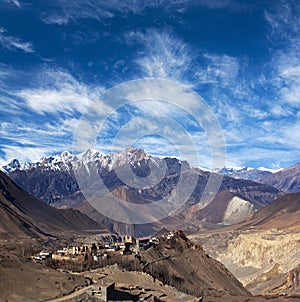 Jarkot village on Annapurna Circuit Trek, Nepal, Himalayas