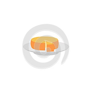 jarlsberg cheese colored icon. Signs and symbols can be used for web, logo, mobile app, UI, UX