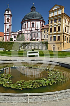 Jaromerice nad Rokytnou baroque castle with fountain