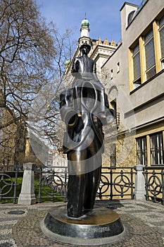 Jaroslav Rona's bronze statue of Franz Kafka
