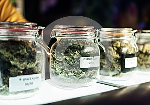 Jars Of Cannabis Flowers