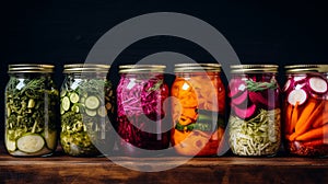 Jars with different preservations. Selective focus.