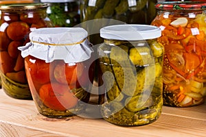 Jars of Preserved Vegetables