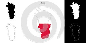 Jaslo outline map