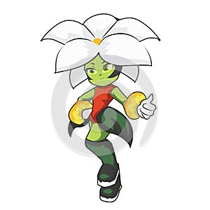 Jasmine Flower Mascot Cartoon